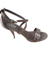 New Tod&#39;s Brown Leather Buckle Detail Ankle Strap Sandals Size 10 - $2,809.83 MXN