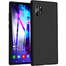 For Samsung Note 10 Plus Liquid Silicone Gel Rubber Shockproof Case BLACK - £5.99 GBP