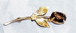 Winard Topaz Rhinestone 12K GF Flower Brooch Large Open Back  - £26.06 GBP