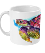 Watercolour Sea Turtle All Around Print Mug - £12.73 GBP