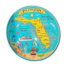 Florida Souvenir Fridge Magnet State Map Atlantic Ocean Gulf Of Mexico Convex - £7.97 GBP