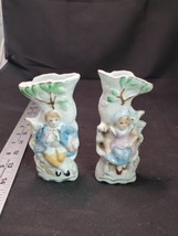 Lot of 2 Vintage Occupied Japan Porcelain Boy and Girl Bud Vases - £10.05 GBP