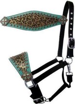 Showman Nylon Bronc Halter w/ Metallic Gold Cheetah Print - £114.23 GBP