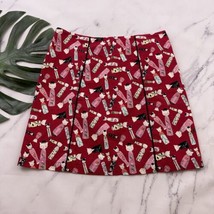 Felice Pappas Love Life Womens Vintage Y2k Mini Skirt Size M Red Kokeshi Cats - £20.56 GBP