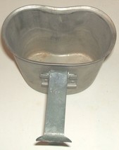 US Army WWII stainless steel canteen cup no markings, w dents &amp; patina - $25.00