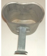 US Army WWII stainless steel canteen cup no markings, w dents &amp; patina - $25.00