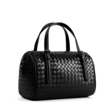 Sheep Skin Woven Boston Women&#39;s Handbag Top Genuine Leather Luxury Brand New Fas - £141.92 GBP