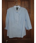 Lane Bryant Light Blue Split Neck Side Zip Fitted Blouse - Size 18/20 - $22.76