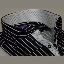 Men Shirt J.Valintin Turkey-Usa 100% Egyption Cotton Axxess Style 1594-14 Black image 3