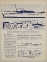 1945 Magazine Pictures Chris-Craft 60-Ft Cruiser &amp; 36-Ft Blueprints Algonac,MI - £12.01 GBP