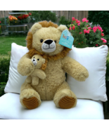 Hug Me Big and Little Lions Brown 13&quot; Plush Parent and Baby New with Tags - £14.08 GBP