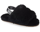 UGG Girls Slingback Sandals Fluff Yeah Slide Size US 5 Black Fur - $54.45