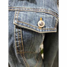 Duck Head Women&#39;s Blue Denim Cotton Long Sleeve Buttons Style Stretch Jacket L - £25.89 GBP