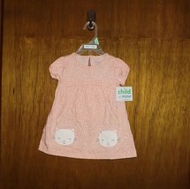 Carter&#39;s Child of Mine Peach with Kitty 2 Pc Dress - £9.05 GBP