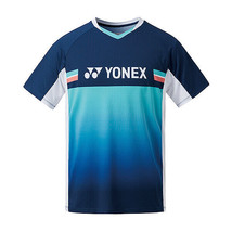 YONEX 22 F/W Men&#39;s Round T-Shirts Badminton Apparel Clothing Navy NWT 223TS005M - £37.28 GBP