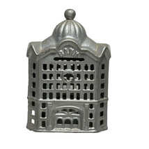 Antique Cast Iron Domed Bank Building Coin Penny Bank Has Been Painted - $27.71