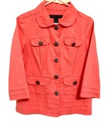 Baccini Womens Size PL Coral Pink Cargo Pockets 3/4 Sleeve Cotton Pleate... - €12,98 EUR