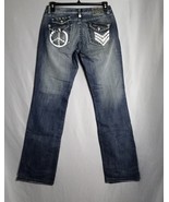 COOGI Jeans Womens 11/12 Low-Rise Straight Studded Pockets Hippie Rocker... - $45.53