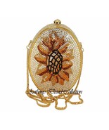 Anthony David Sunflower Silver &amp; Gold Evening Bag with Swarovski Crystals - $2,001.36 MXN