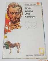 1977 National Geographic Close-Up Map #7  USA Illinois Indiana Ohio Kentucky - £7.49 GBP