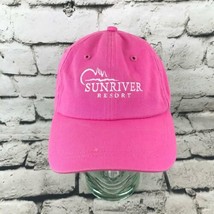 Sunriver Resort Womens One Sz Hat Pink Adjustable Baseball Cap 100% Cotton - £6.22 GBP