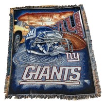 Vintage New York Giants Tapestry Blanket Football 45x56 Woven Knit NFL G... - £16.21 GBP