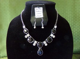 Paparazzi Necklace/Earring Set - Short (new) 11095 Crystal Cosmos /Black - £6.88 GBP