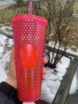 STARBUCKS Hot Pink Studded Cold Cup Starbucks 2019 Holiday Pink Studded Tumbler - £65.90 GBP