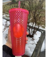 STARBUCKS Hot Pink Studded Cold Cup Starbucks 2019 Holiday Pink Studded ... - $82.45