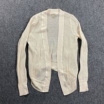Lucky Brand Cardigan Womens Small Beige Knit Sweater Ramie Blend Adults - $23.64 CAD