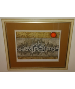 MID CENTURY ABSTRACT BRUTALIST CITYSCAPE LITHOGRAPH SIGNED DATED MATTED ... - $44,956.57 MXN