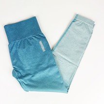 NEW Gymshark Woman&#39;s Size Large Adapt Ombre Seamless Leggings Light Blue Marl - £35.03 GBP