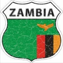 Zambia Shield Novelty Metal Magnet HSM-460 - $9.95