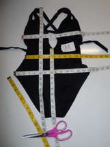 Becca Color Code Split Straps Cutout Back One Piece Swimsuit Black M-$118 - £44.47 GBP