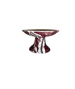 Vintage Palm Maroon Small Compote Restaurant Ware Stoneware Palm Leaf Un... - £51.23 GBP