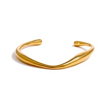 Yup Opening 316 Stainless Steel Wrist celet Bangle Ring  Minimalist Texture Stat - £37.33 GBP