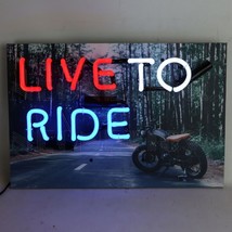 Junior Live To Ride Man Cave Décor LED Neon Sign 18&quot;x12&quot; 5JRLTR - £183.84 GBP