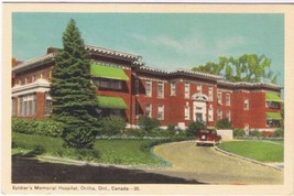 Postcard Soldiers Memorial Hospital Orillia Ontario - £2.82 GBP