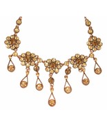 Vintage Style Gold Austrian Crystal Necklace and Earring Set - £23.72 GBP
