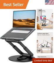 Active Standing Laptop Riser with 360° Swivel - Posture-Friendly &amp; Space... - $85.49