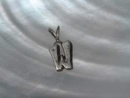 Vintage Unmarked Nonmagnetic Silver Script W Initial Small Pendant – 3/8th’s x  - £6.75 GBP