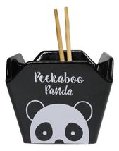 Black Peekaboo Panda Takeout To Go Box Serving Bowl With Chopsticks Set - €16,35 EUR