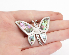 MEXICO 925 Sterling Silver - Vintage Abalone Shell Butterfly Brooch Pin - BP1335 - £41.11 GBP