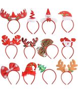 12 PCS Holiday Headbands,Cute Christmas head hat toppers,Great Fun - $10.98