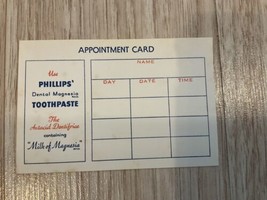 VTG Appointment Card Phillips Dental Magnesia toothpaste Antacid Dentifrice - $50.00