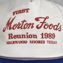 Morton Foods Reunion 1989 Hat Cap Sherwood Shores Texas Rope Mesh Snap B... - $11.95