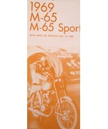 1969 Harley Davidson M-65 &amp; M-65 Sport Original Price List Brochure  Mot... - $19.56