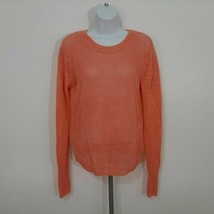 Ann Taylor Women&#39;s Knit Sweater Size M Salmon 100% Linen TN29 - $16.33