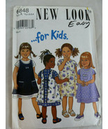 Simplicity New Look 6848 Girls dresses and Pinafore Apron size 1/2 1 2 3... - $10.84 CAD
