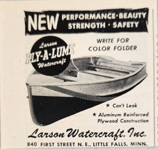 1952 Print Ad Larson Ply-a-Lume Watercraft Boats Little Falls,Minnesota - £5.93 GBP